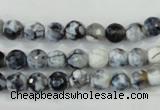 CAA709 15.5 inches 6mm faceted round fire crackle agate beads