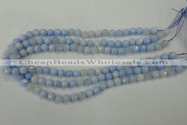 CAA736 15.5 inches 8mm faceted round blue lace agate beads wholesale