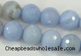 CAA740 15.5 inches 16mm faceted round blue lace agate beads wholesale