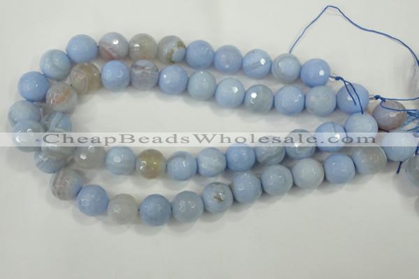 CAA741 15.5 inches 18mm faceted round blue lace agate beads