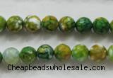 CAA790 15.5 inches 8mm faceted round fire crackle agate beads