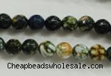 CAA792 15.5 inches 8mm faceted round fire crackle agate beads