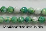 CAA793 15.5 inches 8mm faceted round fire crackle agate beads