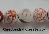 CAA812 15.5 inches 16mm faceted round fire crackle agate beads