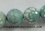 CAA823 15.5 inches 20mm faceted round fire crackle agate beads