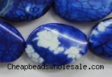 CAA839 15.5 inches 20*30mm twisted oval fire crackle agate beads