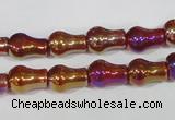 CAA881 15.5 inches 8*12mm pear-shaped AB-color red agate beads