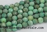 CAB06 15.5 inches 6mm faceted round green grass agate gemstone beads