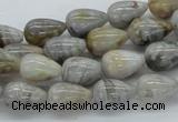 CAB143 15.5 inches 8*12mm teardrop bamboo leaf agate beads