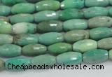 CAB18 15.5 inches 6*12mm faceted rice green grass agate beads