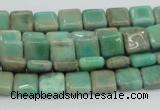 CAB26 15.5 inches 8*8mm square green grass agate gemstone beads