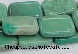 CAB29 15.5 inches 18*25mm rectangle green grass agate gemstone beads