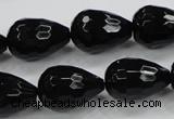 CAB331 15.5 inches 13*17mm faceted teardrop black agate gemstone beads