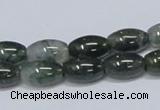 CAB389 15.5 inches 8*12mm rice moss agate gemstone beads wholesale