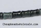 CAB394 15.5 inches 8*10mm bamboo shape moss agate gemstone beads