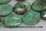 CAB40 15.5 inches 15*20mm faceted oval green grass agate beads