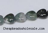 CAB406 15.5 inches 12*12mm heart moss agate gemstone beads wholesale