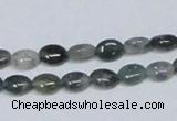 CAB408 15.5 inches 6*8mm oval moss agate gemstone beads wholesale