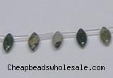 CAB411 15.5 inches 5*10mm horse eye moss agate gemstone beads