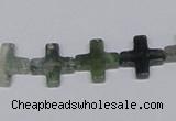 CAB416 15.5 inches 12*12mm cross moss agate gemstone beads