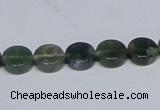 CAB419 15.5 inches 10mm coin moss agate gemstone beads wholesale