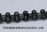 CAB427 15.5 inches 6*12mm bone-shaped moss agate gemstone beads