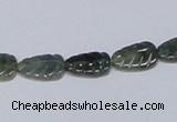 CAB428 15.5 inches 8*12mm leaf-shaped moss agate gemstone beads