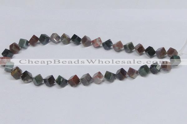 CAB442 15.5 inches 8*8mm inclined cube indian agate gemstone beads