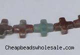 CAB461 15.5 inches 12*12mm cross indian agate gemstone beads