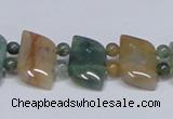 CAB468 15.5 inches horse eye & round double-drilled indian agate beads