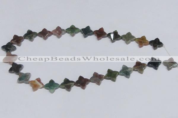 CAB472 15.5 inches 12*12mm flower form indian agate gemstone beads