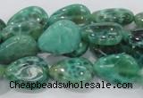 CAB55 15.5 inches 13*18mm flat teardrop peafowl agate gemstone beads