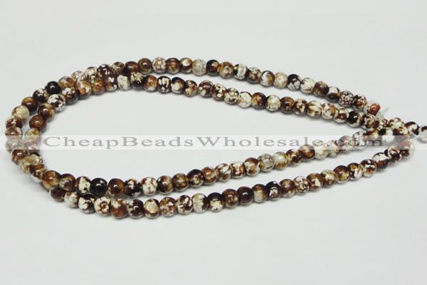 CAB609 15.5 inches 8mm round leopard skin agate beads wholesale