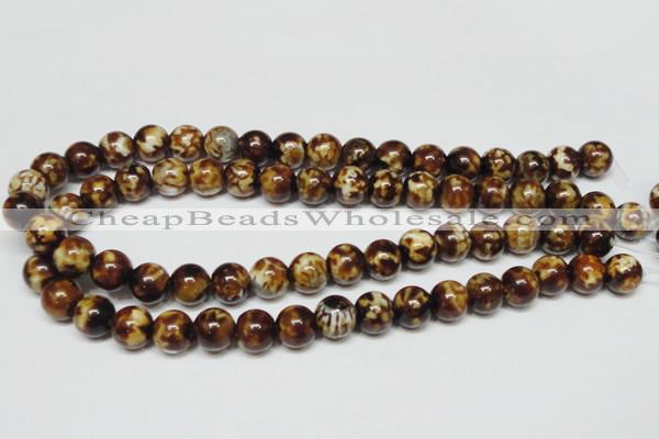 CAB611 15.5 inches 12mm round leopard skin agate beads wholesale