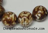 CAB613 15.5 inches 16mm round leopard skin agate beads wholesale