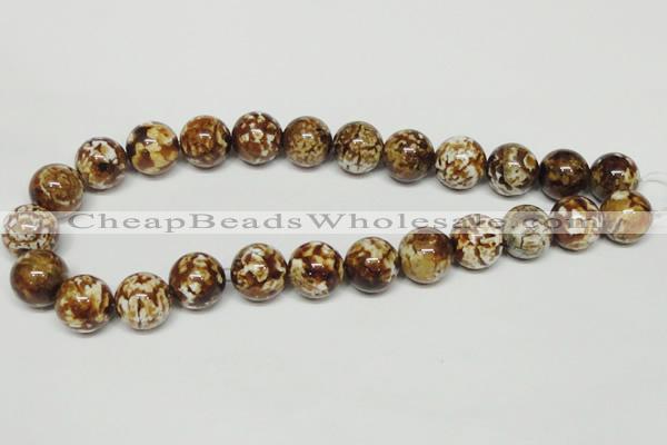 CAB613 15.5 inches 16mm round leopard skin agate beads wholesale