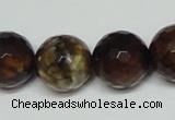 CAB619 15.5 inches 16mm faceted round leopard skin agate beads wholesale