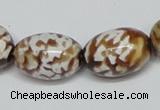 CAB621 15.5 inches 15*20mm egg-shaped leopard skin agate beads wholesale