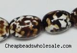 CAB622 15.5 inches 15*20mm egg-shaped leopard skin agate beads wholesale