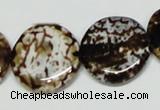 CAB629 15.5 inches 22mm flat round leopard skin agate beads wholesale