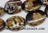 CAB633 15.5 inches 15*20mm twisted oval leopard skin agate beads