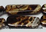 CAB641 15.5 inches 15*40mm rectangle leopard skin agate beads