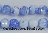 CAB650 15.5 inches 10mm faceted round fire crackle agate beads