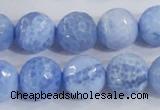 CAB651 15.5 inches 14mm faceted round fire crackle agate beads