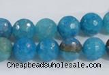 CAB654 15.5 inches 10mm faceted round fire crackle agate beads