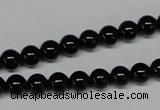 CAB723 15.5 inches 6mm round black agate gemstone beads wholesale