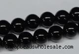 CAB725 15.5 inches 10mm round black agate gemstone beads wholesale