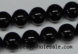 CAB726 15.5 inches 12mm round black agate gemstone beads wholesale