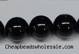 CAB728 15.5 inches 16mm round black agate gemstone beads wholesale