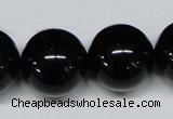 CAB730 15.5 inches 20mm round black agate gemstone beads wholesale